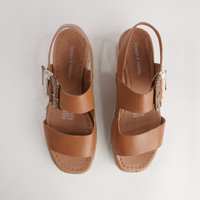 Innes Dark Tan Leather Sandals