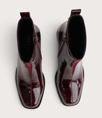 Earth Shiraz Patent Leather Ankle Boots