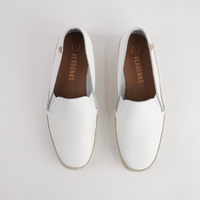Telma White Leather Espadrilles