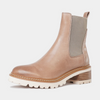 Linear Taupe Leather Chelsea Boots