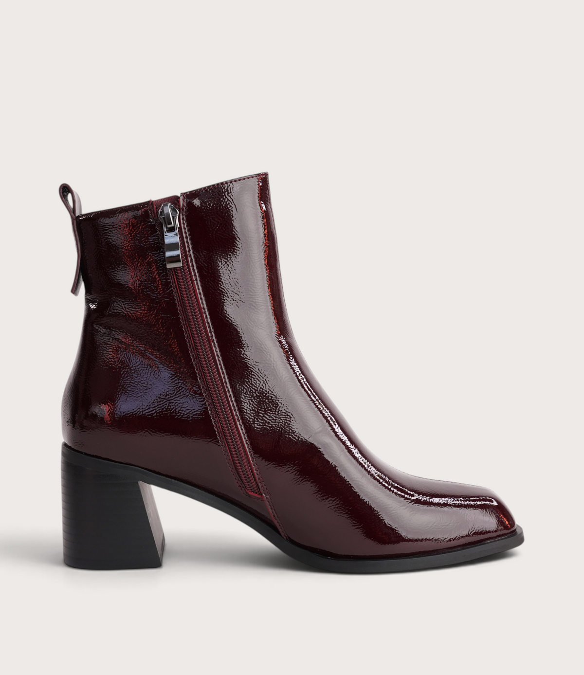 Earth Shiraz Patent Leather Ankle Boots