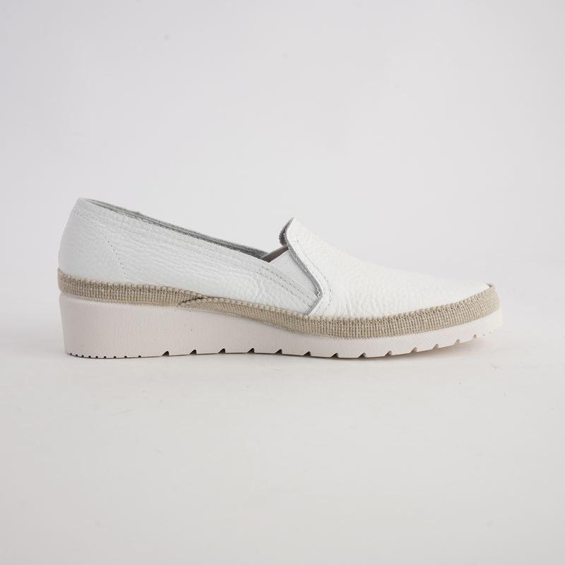 Telma White Leather Espadrilles