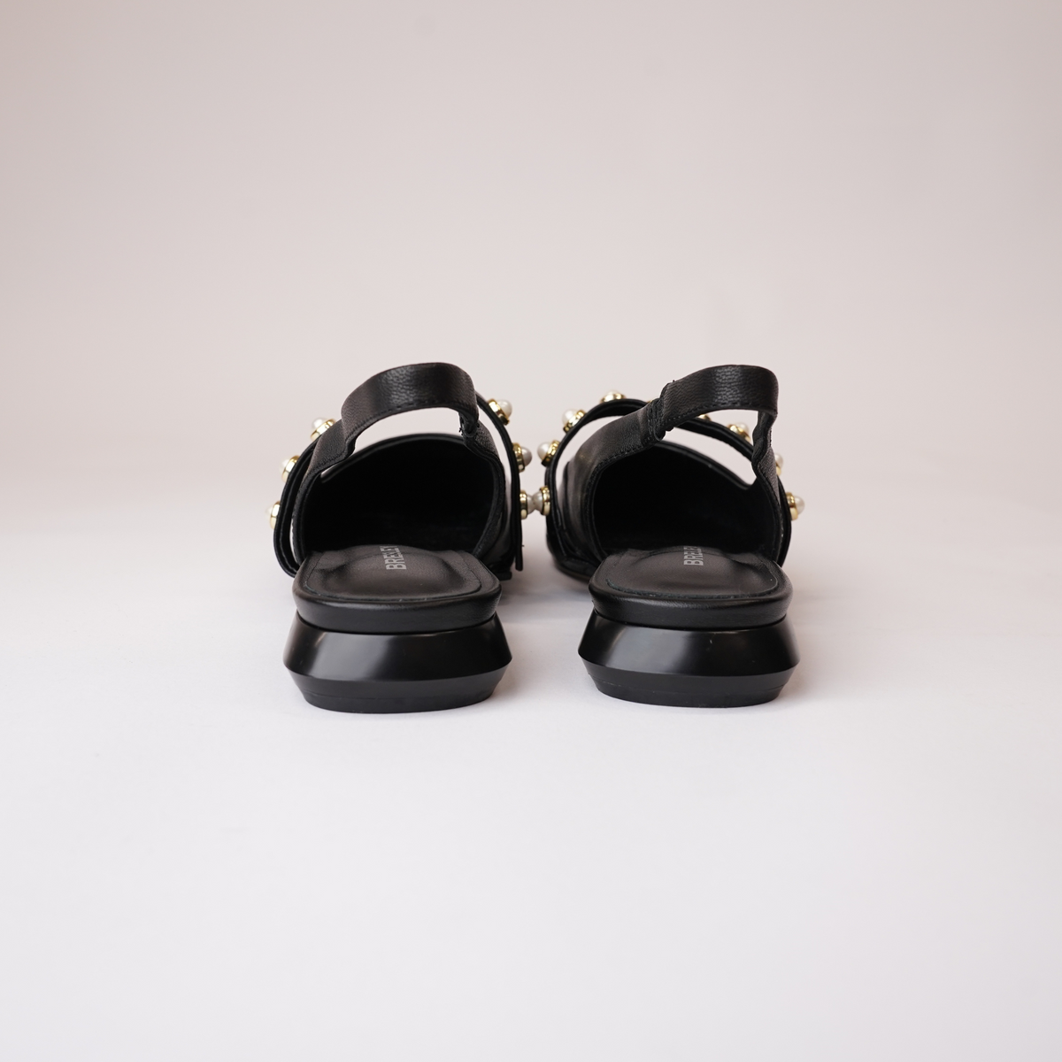 Reema Black Leather Flats - BRESLEY | Shouz