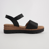 Inez Black Leather Sandals