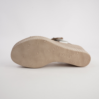 Thelma Latte Leather Wedges