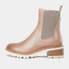 Linear Taupe Leather Chelsea Boots