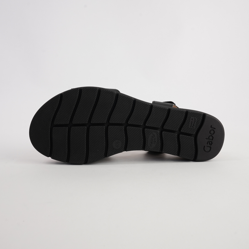 Inez Black Leather Sandals
