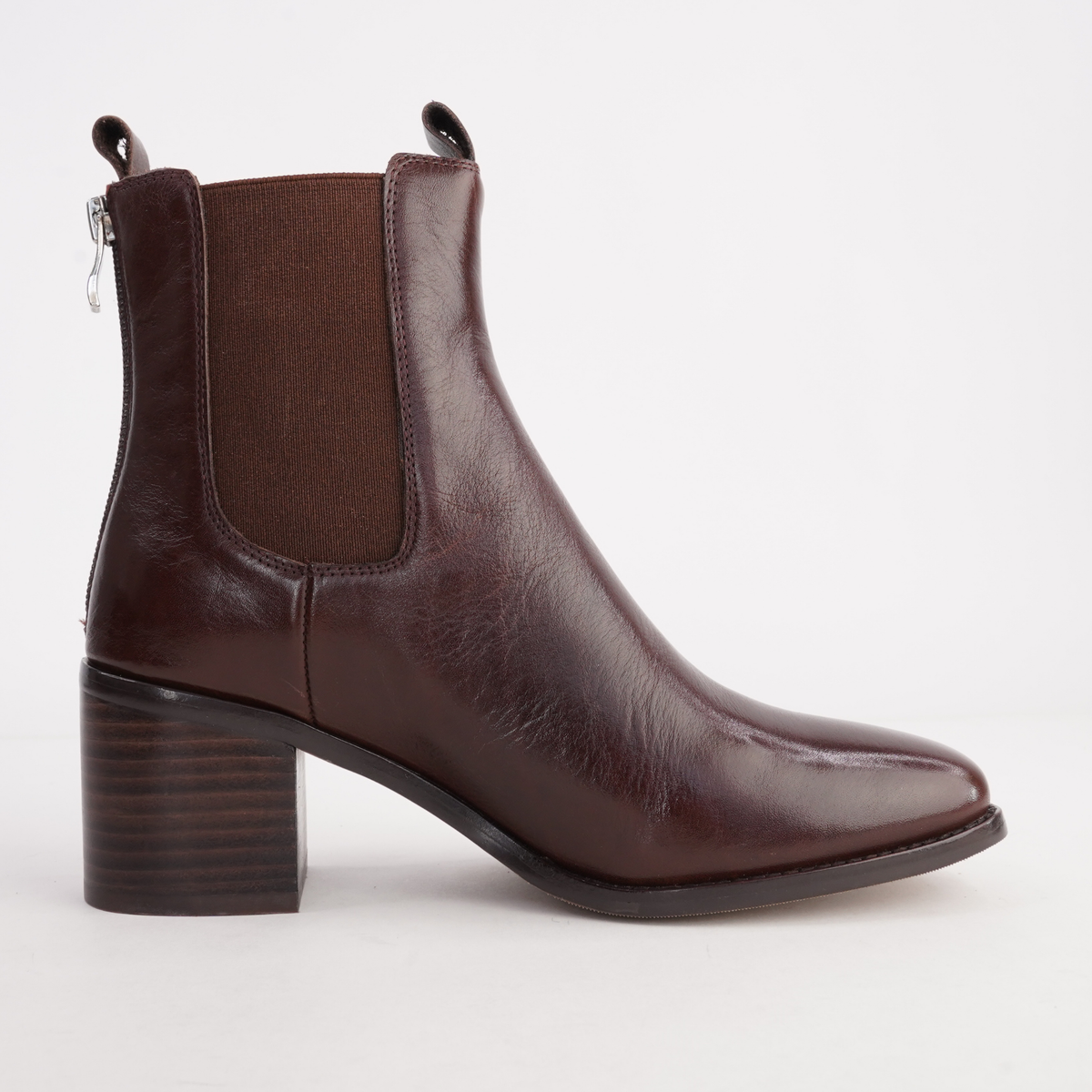 Slightly Chocolate Leather Ankle Boots - MOLLINI | Shouz
