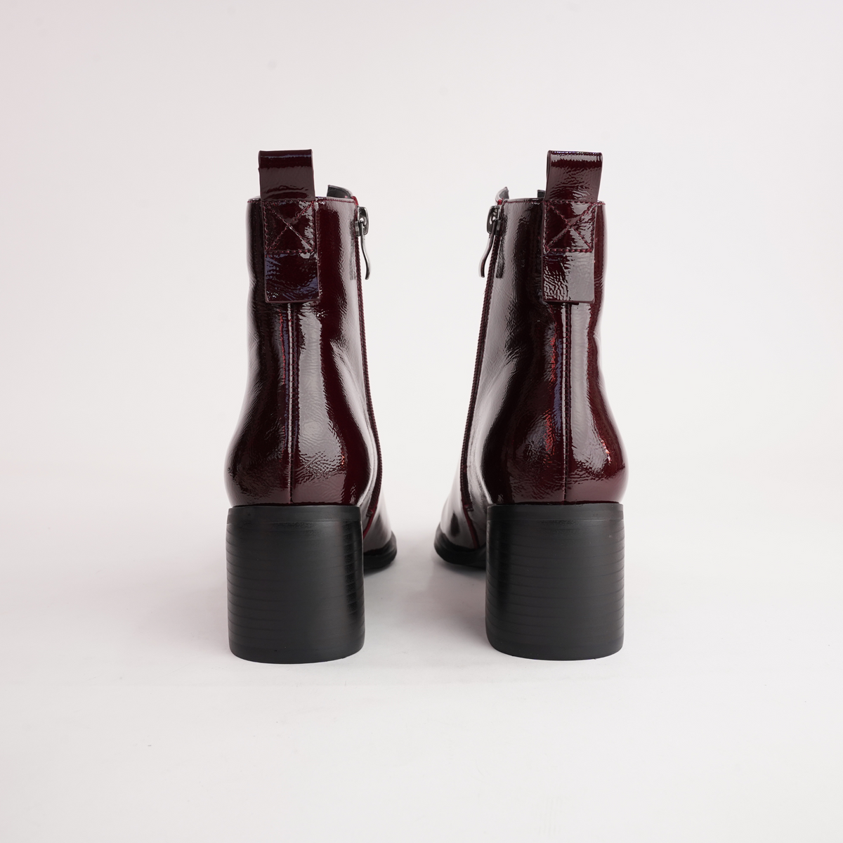Earth Shiraz Patent Leather Ankle Boots - ALFIE AND EVIE | Shouz