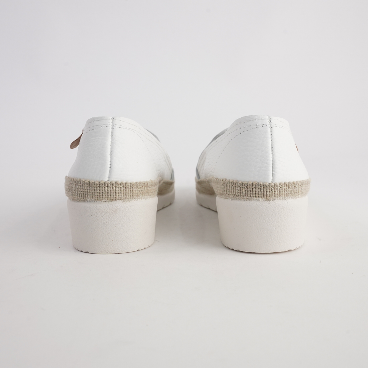 Telma White Leather Espadrilles - VERBENAS | Shouz