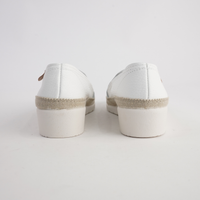 Telma White Leather Espadrilles