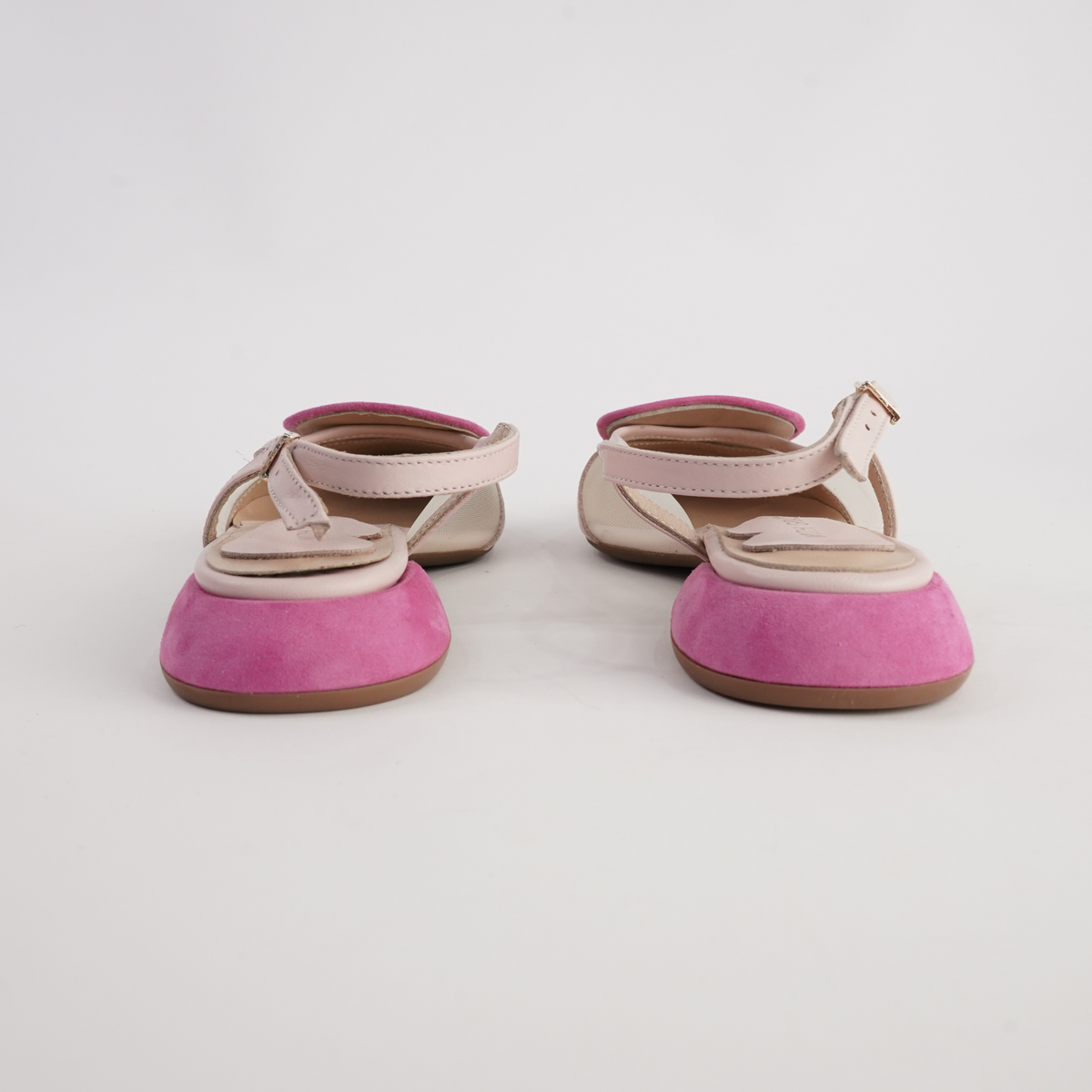 Vivienne Powder/ Fuchsia Mts Suede Flats - WITH GRACE | Shouz