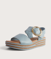 Cubbie Denim Leather Sandals