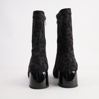 June Black Leopard Stretch Ankle Boots - MILA RAINE | Shouz