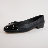 Ildiko Black Patent/ Black Leather Ballet Flats