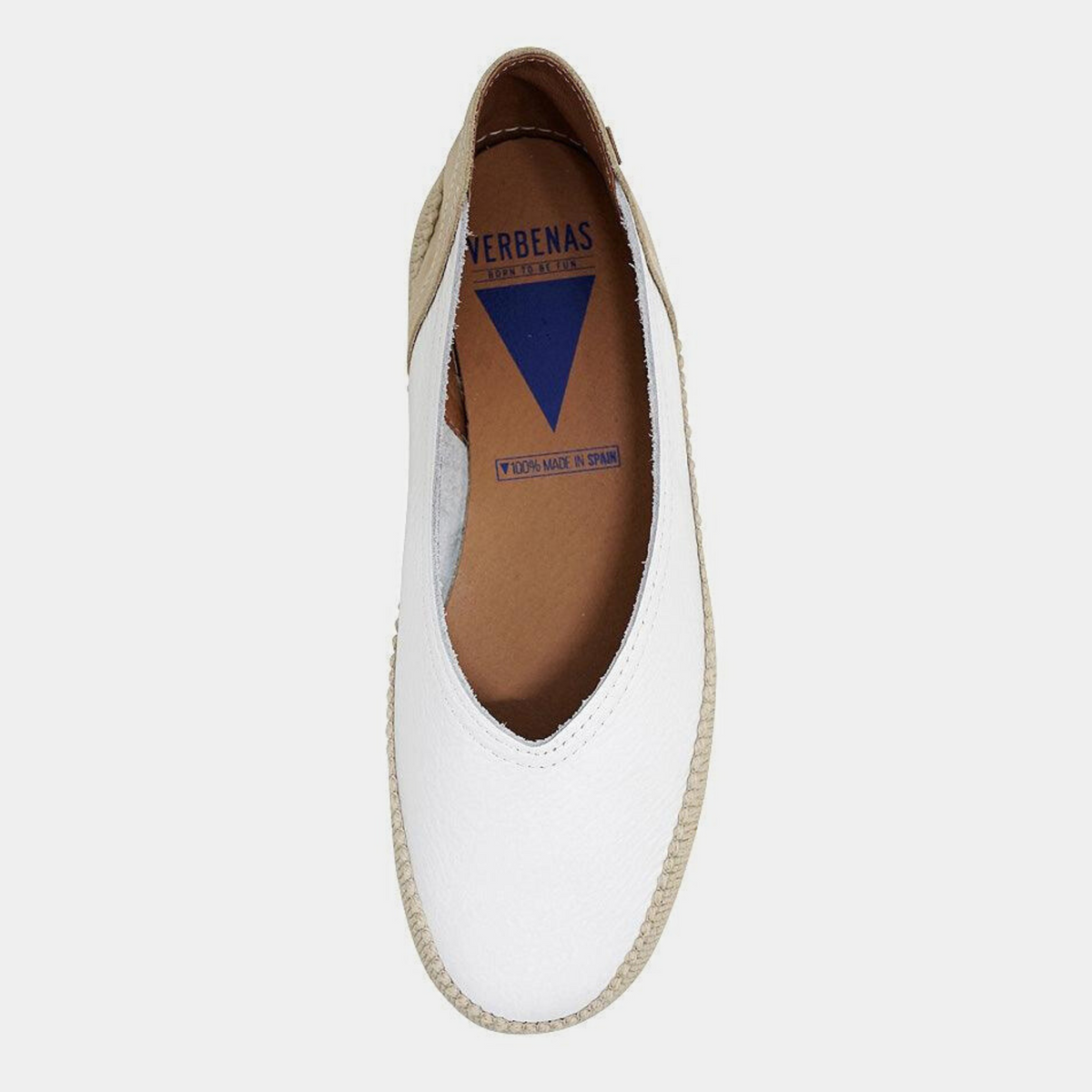 Noelia White Leather Espadrilles - VERBENAS | Shouz