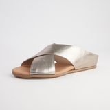 Harli Champagne Leather Slides