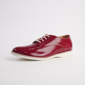 Derby Super Soft Merlot Patent Leather Lace Up Flats