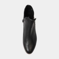 Faye Black/ Natural Heel Leather Ankle Boots