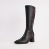 Swap Black Leather Knee High Boots