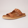 Dedra Brandy Leather Slides