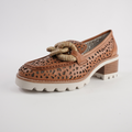 Popo Brandy Leather Heeled Loafers