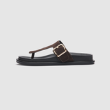 Aero Dark Brown Suede Leather Sandals