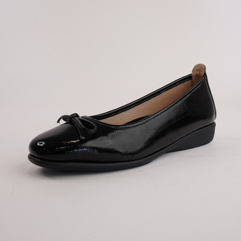 Sarah Black Patent Leather Ballet Flats