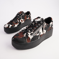 Wolfie Black Choc Cow/ Black Sole Sneakers
