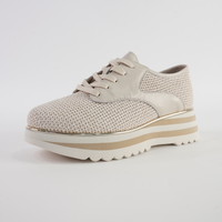 Endo Ivory Raffia/ Milk Leather Sneakers