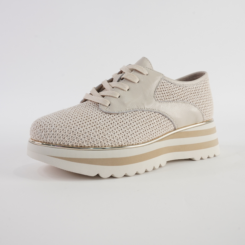 Endo Ivory Raffia/ Milk Leather Sneakers