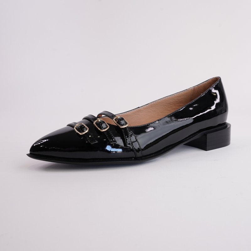 Eliora Black Patent Leather Flats