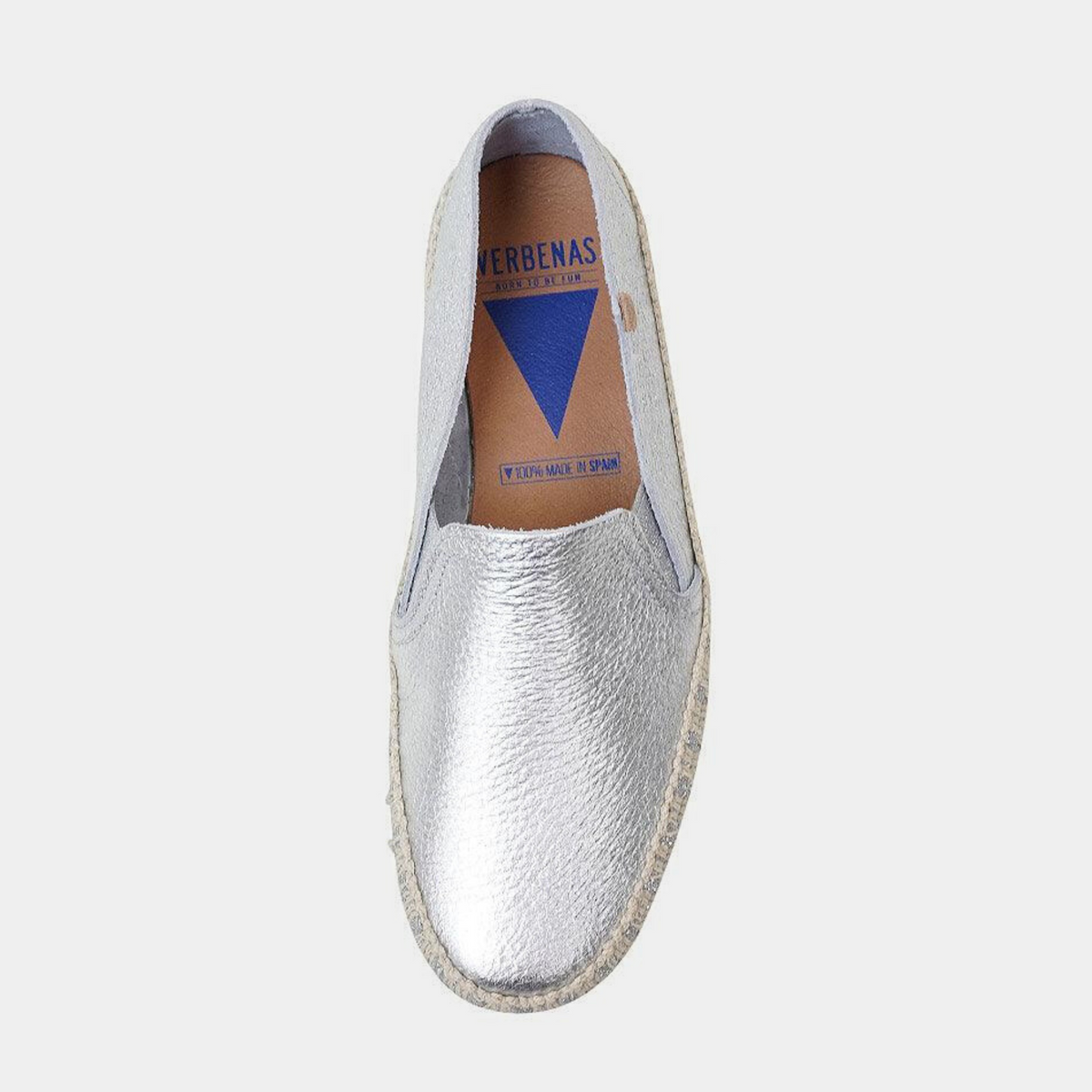 Nuria Silver Leather Espadrilles - VERBENAS | Shouz