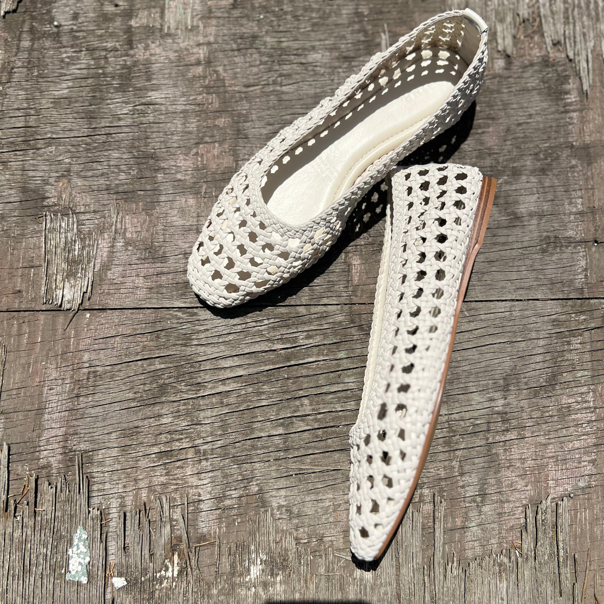 Calypso Vanilla Woven Flats