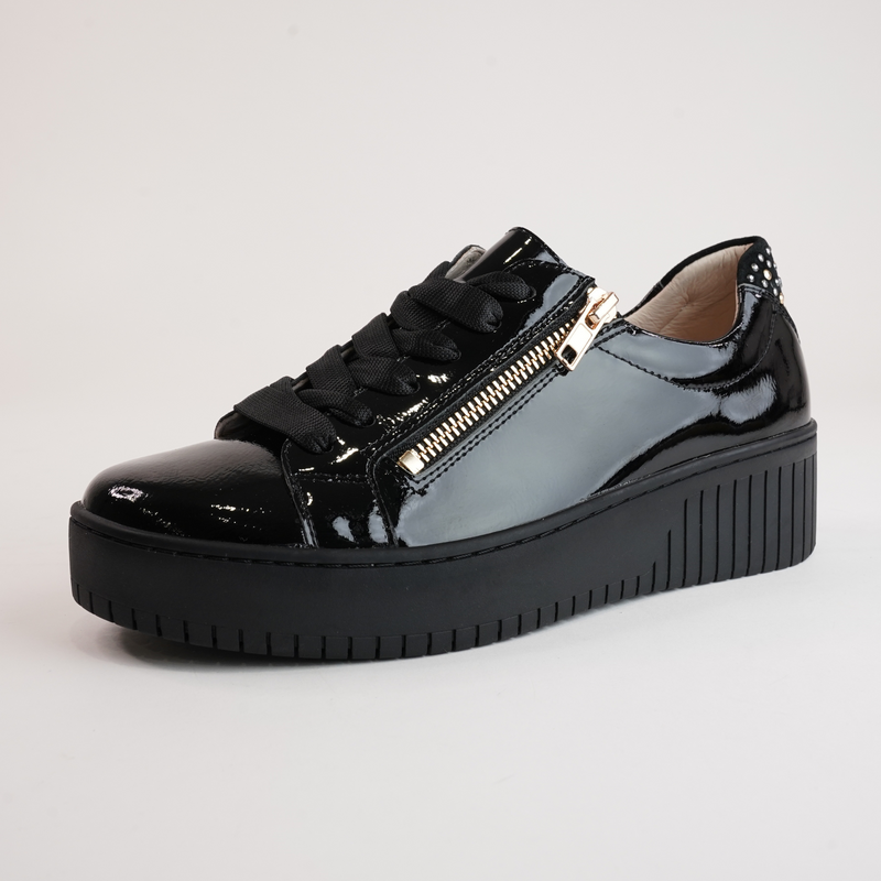 Kees Black Patent Leather Sneakers