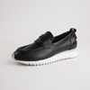Peggy Black Leather Loafers