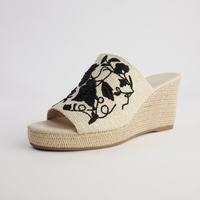 Pixiel Natural/ Black Espadrille Wedges