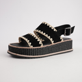 Vera Black Suede Sandals