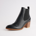 Zubia Black/ Natural Leather Ankle Boots