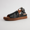 Positano Black Leather Sandals