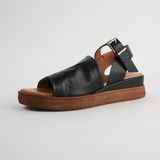 Positano Black Leather Sandals