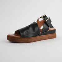 Positano Black Leather Sandals