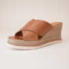 Zelie Brandy Leather Espadrille Wedges