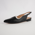 Yeska Black Leather/ Ivory Flats
