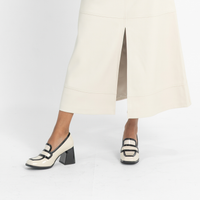 Bergen Bone/ Black Leather Heels