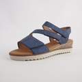 Ruth Denim Leather Sandals