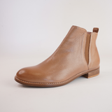 Nakta Dark Tan Leather Ankle Boots