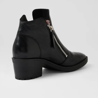Lettice Black Leather/ Black Heel Ankle Boots - DJANGO AND JULIETTE | Shouz