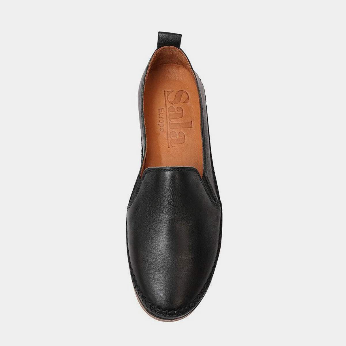 Siarra Black Leather Flats - SALA | Shouz