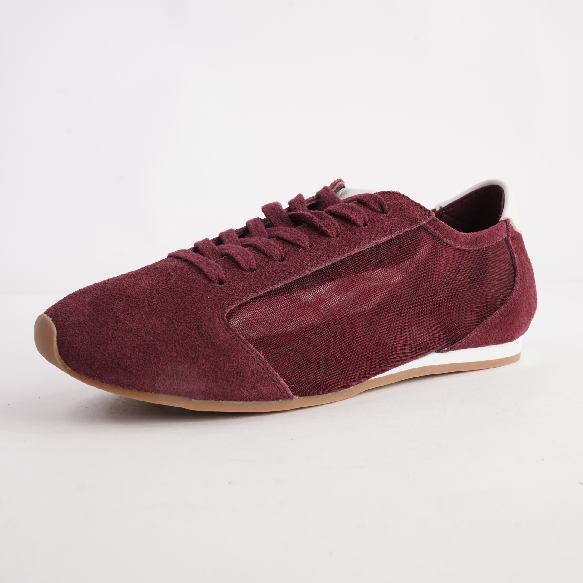 Ruby Burgandy Suede Sneakers - WITH GRACE | Shouz